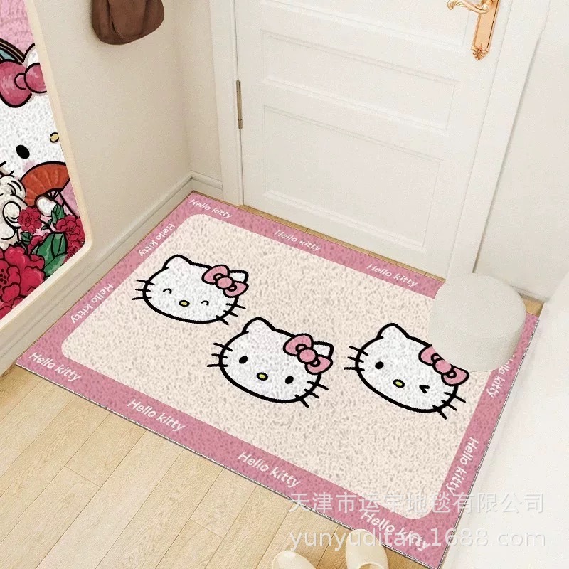 hellokitty入户门丝圈地垫玄关进门蹭土门垫耐磨耐脏可裁剪脚垫|undefined