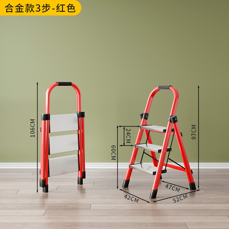 Escalera plegable de acero al carbono, uso doméstico y estante para plantas