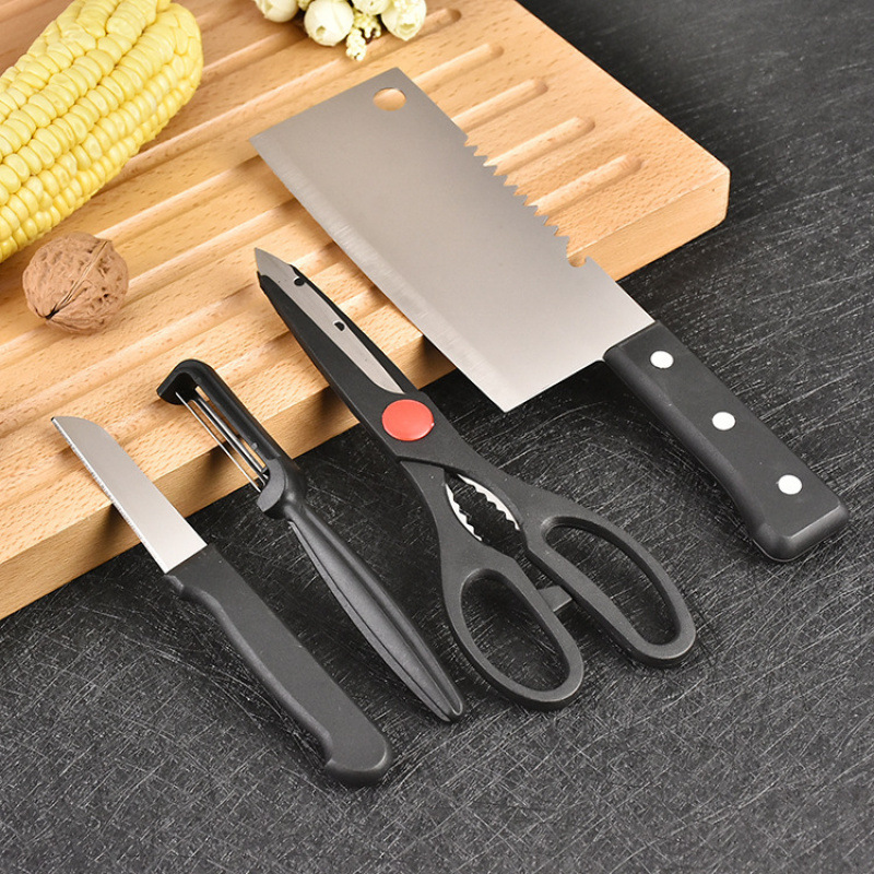 Cuchillo de tarjeta de succión Juego de cuatro piezas Mango doméstico Cocina de acero inoxidable Cuchillo Cuchillo Cuchillo Cuchillo Cuchillo Cuchillo Juego de regalo Juego de cuchillo