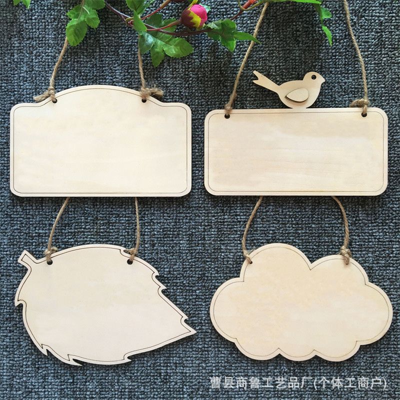Wooden Door Sign Creative DIY Pendant Pet Sign Handwritten Blank Door Sign Wall Hanging Solid Wood Label Display Sign