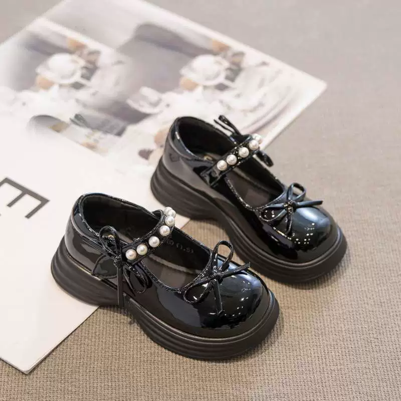 Детские туфли-принцессы 2025 Весна-Осень Новые мягкие подошвы Детские кожаные туфли для девочек Повседневные жемчужные туфли для малышек Летние туфли