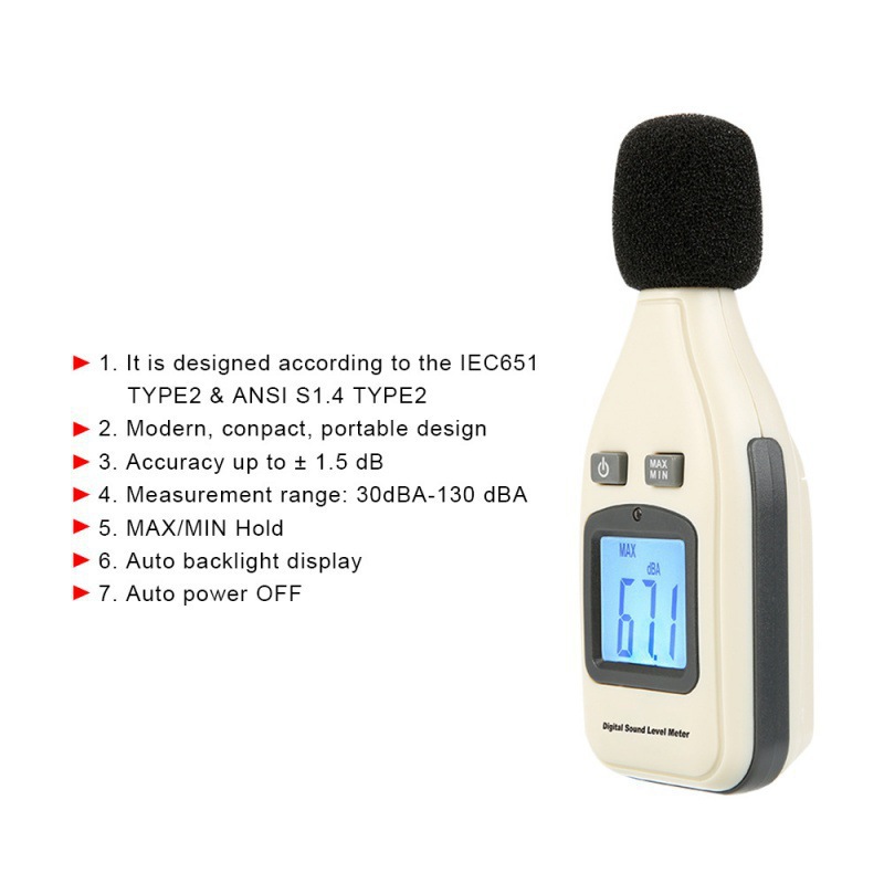 标智GM1351迷你数字噪音计分贝仪手持声级计噪声测试仪音量检测仪