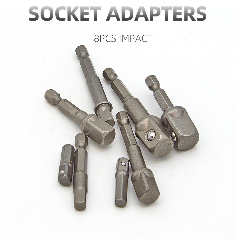 Mango hexagonal a varilla de conexión de manguito de cabeza cuadrada a varilla de conexión de bola de acero varilla de conexión de conversión de llave eléctrica 1/4 3/8 1/2