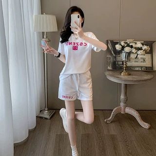 网红宽松显瘦洋气短裤两件套潮流时尚休闲运动套装女夏装新款8952