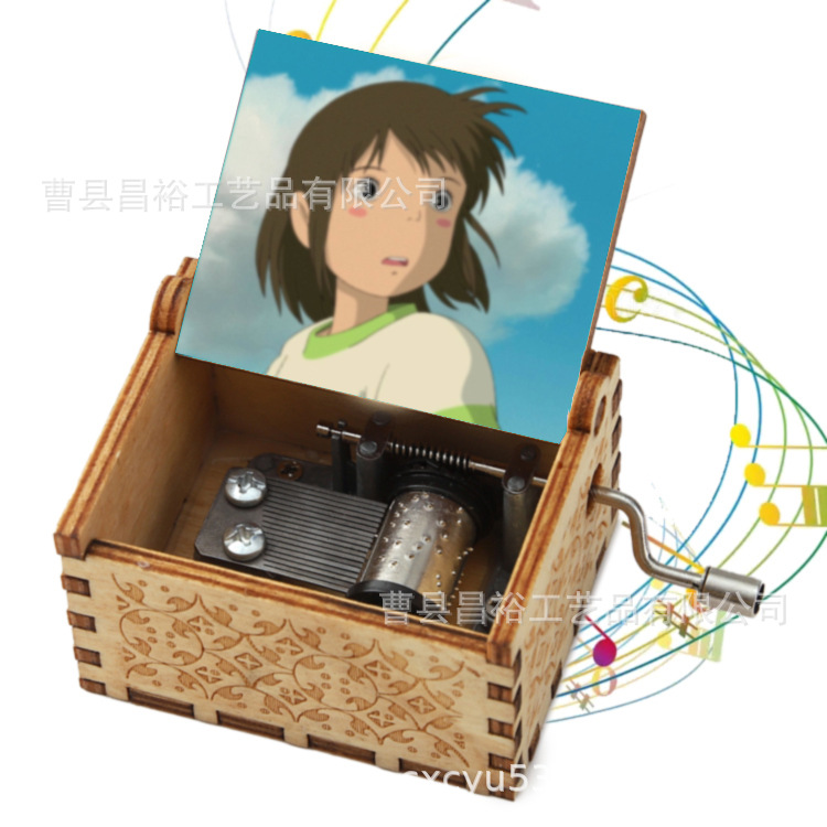 木製の手作りオルゴール創意カラープリント千と千尋のオルゴール木製の手を振ってオルゴールクロスボーダー専用です。