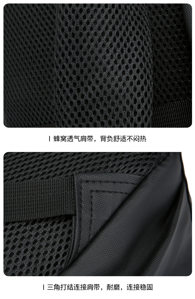 Cross-border business backpack, men's commuting and office computer bag, water-resistant double backpack, lightweight and large-capacity student schoolbag undefined