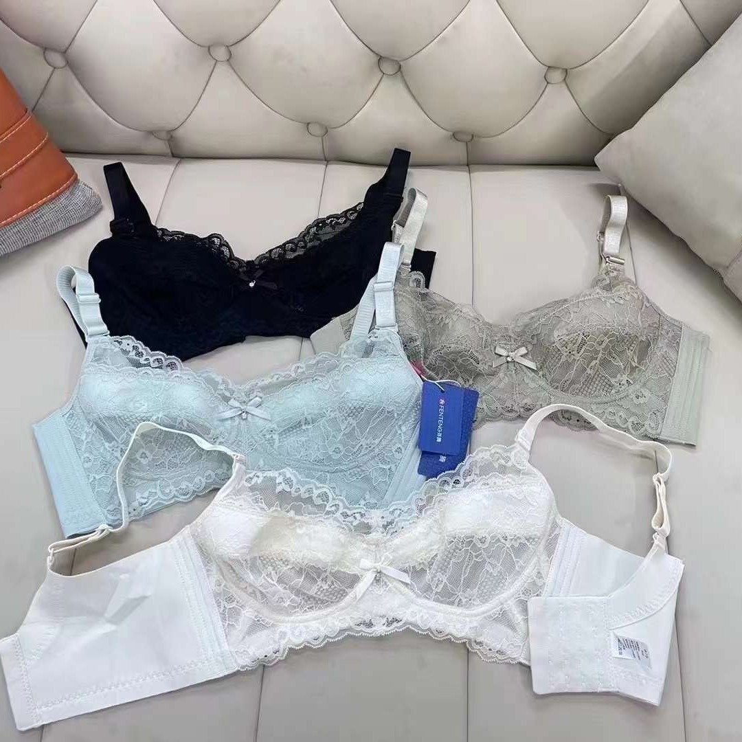 Nuevo sujetador inalámbrico moda Jacquard de encaje transpirable cómodo clásico cuatro breasted ropa interior para las mujeres al por mayor