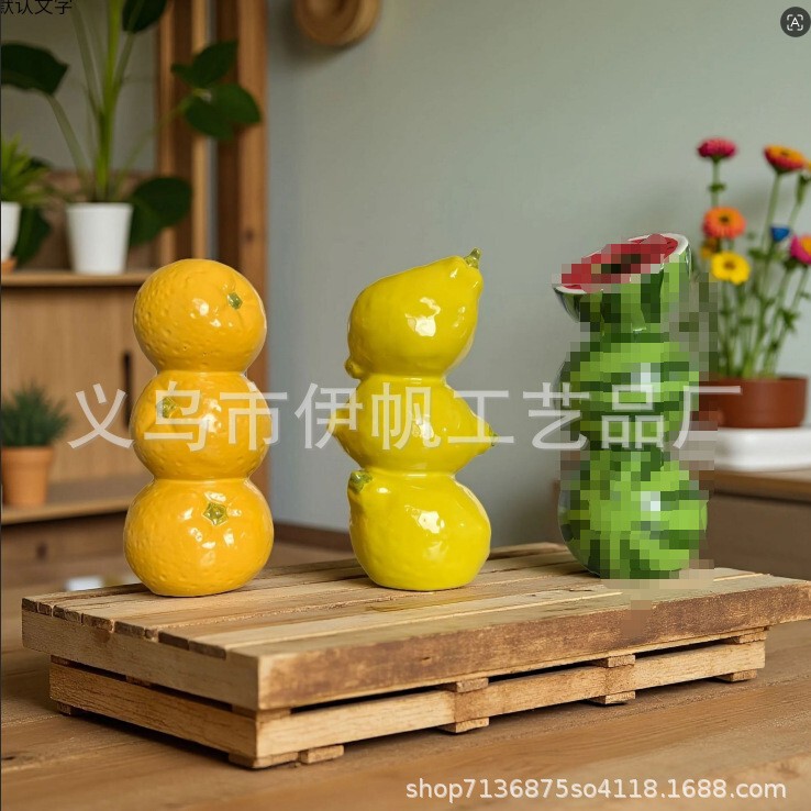Tiktok Cross-Border Bestseller: Minimalist Ins-Style Resin Fruit Design Ornaments, Watermelon, Orange, Lemon Decorations Tiktok Cross-Border Bestseller: Minimalist Ins-Style Resin Fruit Design Ornaments, Watermelon, Orange, Lemon Decorations