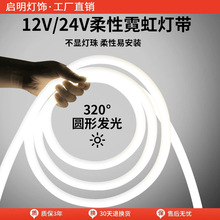 led圆形灯带12V低压户外防水360度发光柔性24v高亮霓虹广告软灯条