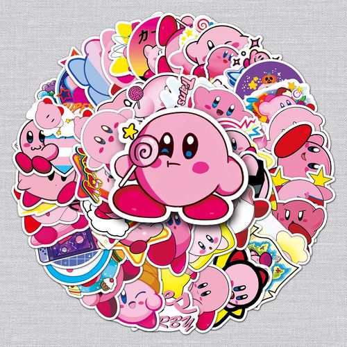 50 Star Kirby Cartoon Sticker Personalized Cross-border Anime Game Creative DIY Skateboard Luggage Sticker