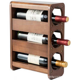 跨境新款木制红酒架木制葡萄酒支架木制红酒收纳架桌面红酒展示架