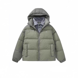 2025 Winter New Product Pony Same Style Patch Embroidered Label Fake Two-Piece Denim and Vintage down Jacket