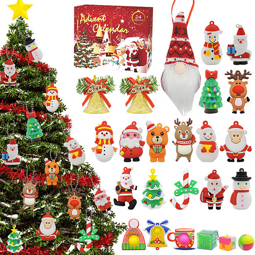 Cross-border Christmas decompression blind box children's rodent killer pioneer Christmas vinyl duck set hand-shred gift box toys