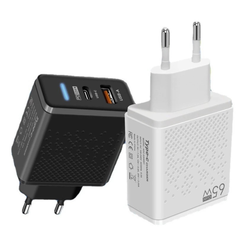 65W GaN Gan мобильный блок питания для ноутбука PD+USB европейский и американский британский стандарт быстрая зарядка головка