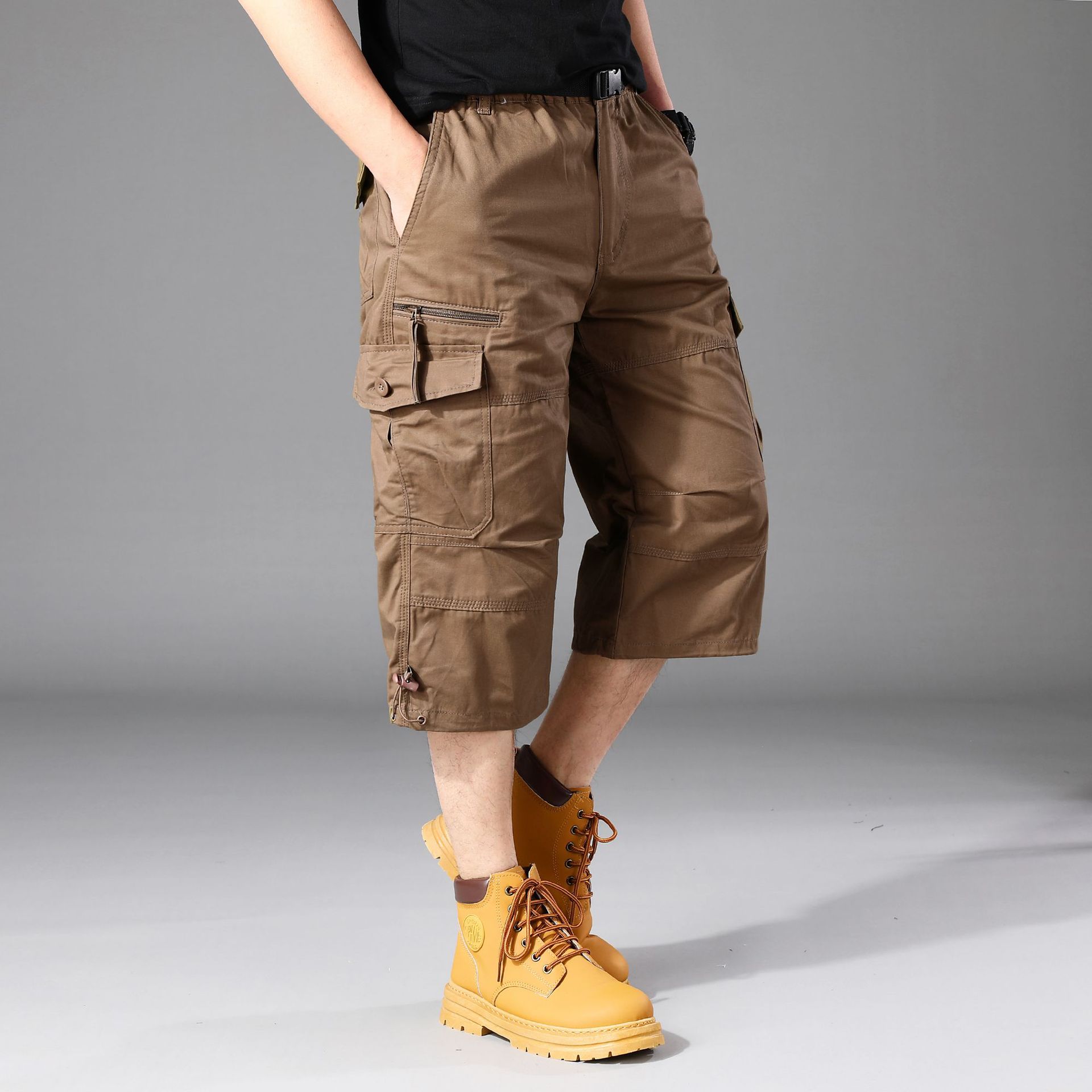 Exportado a Europa, América Latina, pantalones cortos de herramientas multibolsillos al aire libre de verano, pantalones cortos casuales de talla grande y gordos para hombres