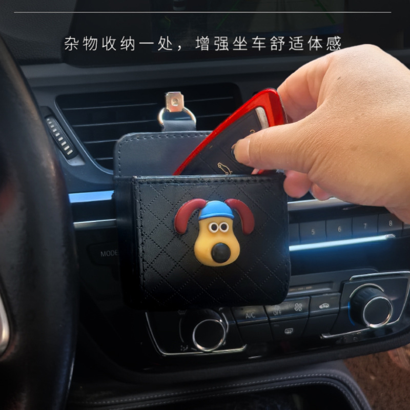 Bolsa de almacenamiento de salida de aire del automóvil Bolsa colgante del teléfono móvil Caja de almacenamiento de artículos diversos del automóvil creativo Almacenamiento colgante Xiaohongshu mismo estilo