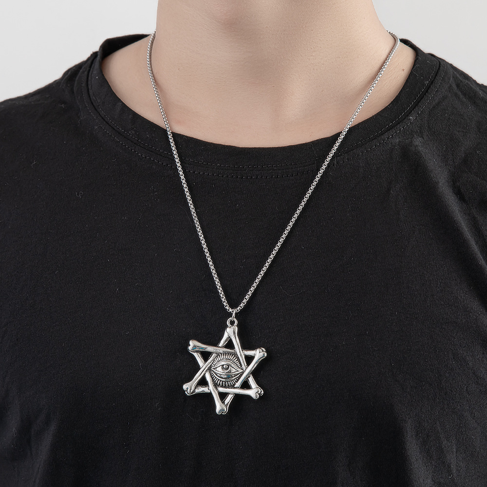 Fashion Eight awn star Titanium Steel Plating Pendant Necklace 1 Piece