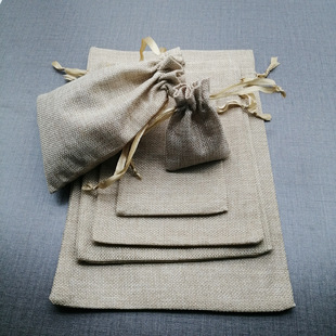 10Pcs Cloth Silk Ribbon Jute Gift Bag Linen Sack Jute Bags