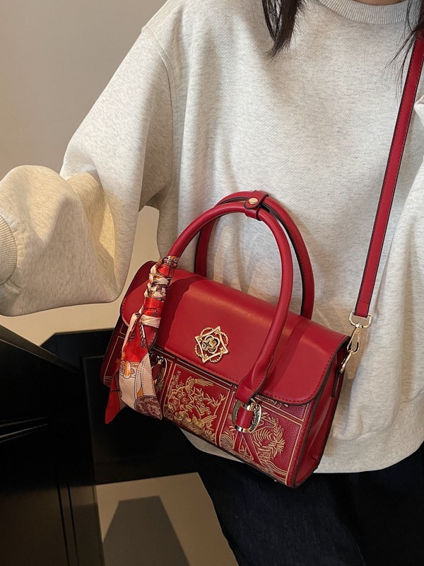 中国風刺繍ママバッグ 2025 新しい大容量ハンドバッグ赤結婚式宴会バッグ新しい中国風の女性のバッグ|undefined