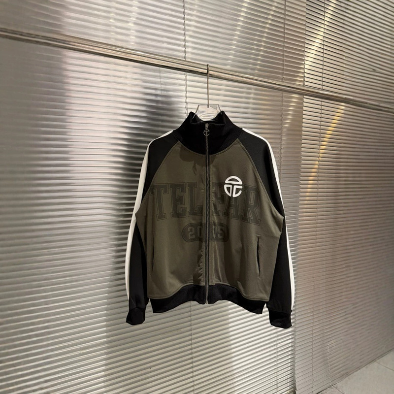 TelFar American casual retro niche fashion brand Martin-style color-block stand-up collar sports jacket TelFar American casual retro niche fashion brand Martin-style color-block stand-up collar sports jacket