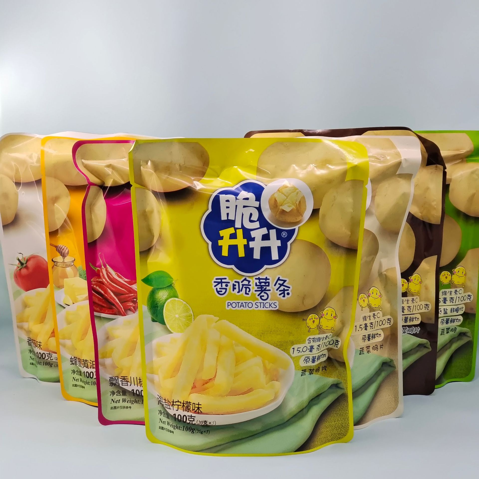 Crispy ascending fragrant potato sticks 100g bagged original-cut potato strips, potato chips, multiple flavors, ready-to-eat snack food