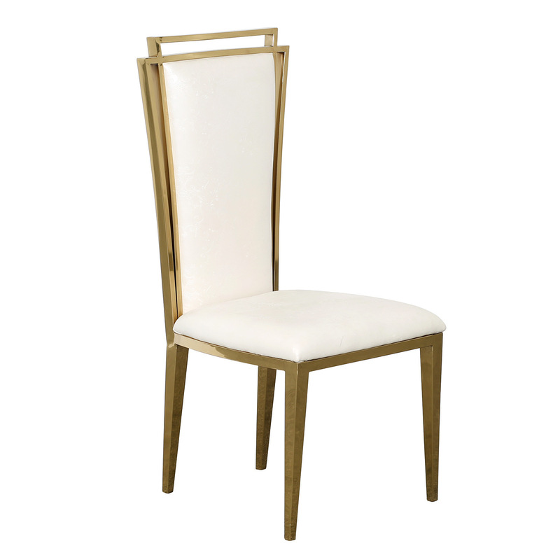 Gold-plated wedding chair dining table and chair high back chair stainless steel titanium gold dining chair factory outlet