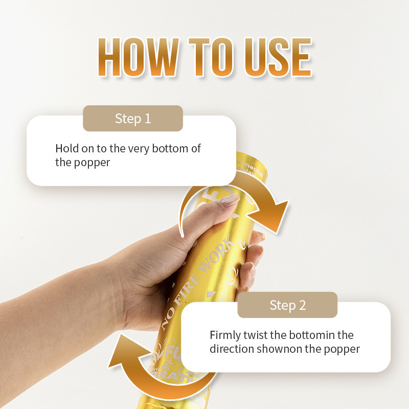 Nuevo Amazon transfronterizo oro plateado confeti saludo de flores fiesta confeti poppe