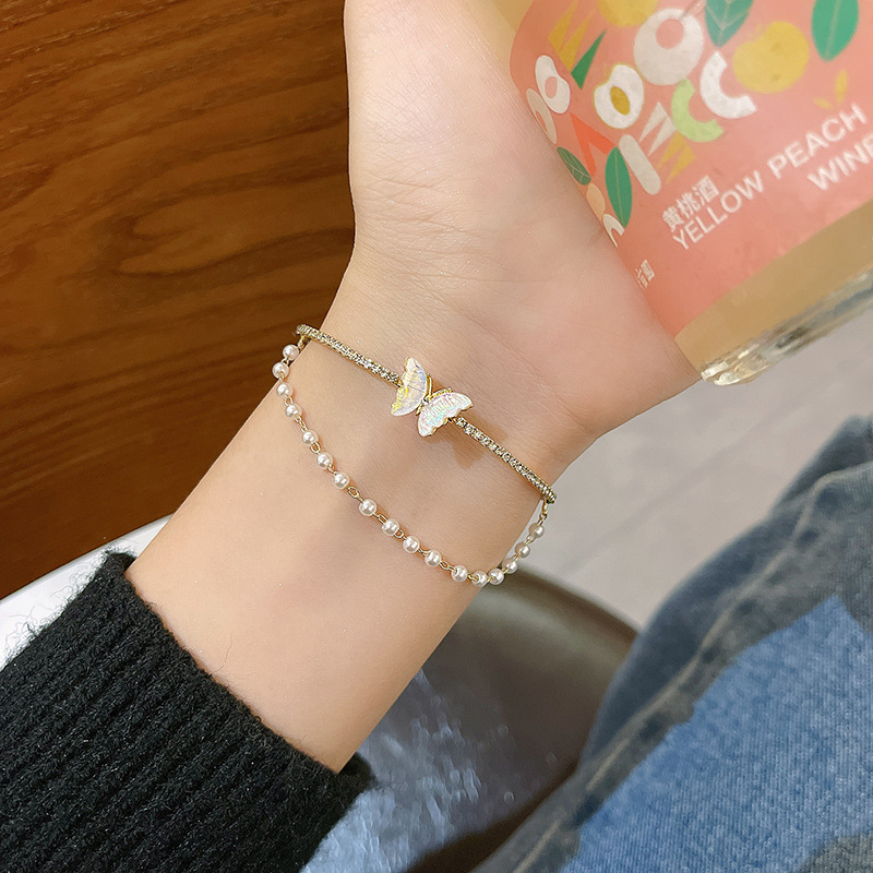 Ins風真珠ブレスレット女子レトロ小衆気質ビーズ手串高級感カップルの親友手飾り卸売り|undefined