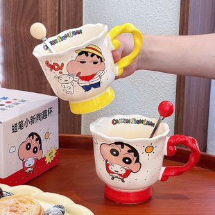 Crayon Xiaoxin Joint Mug Girl's High-value Birthday Gift Ceramic Coffee Cup Drinking Cup Office