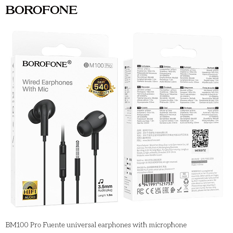 BOROFONE BM100 auriculares digitales tipo-C / 3.5mm para teléfonos móviles Android IP