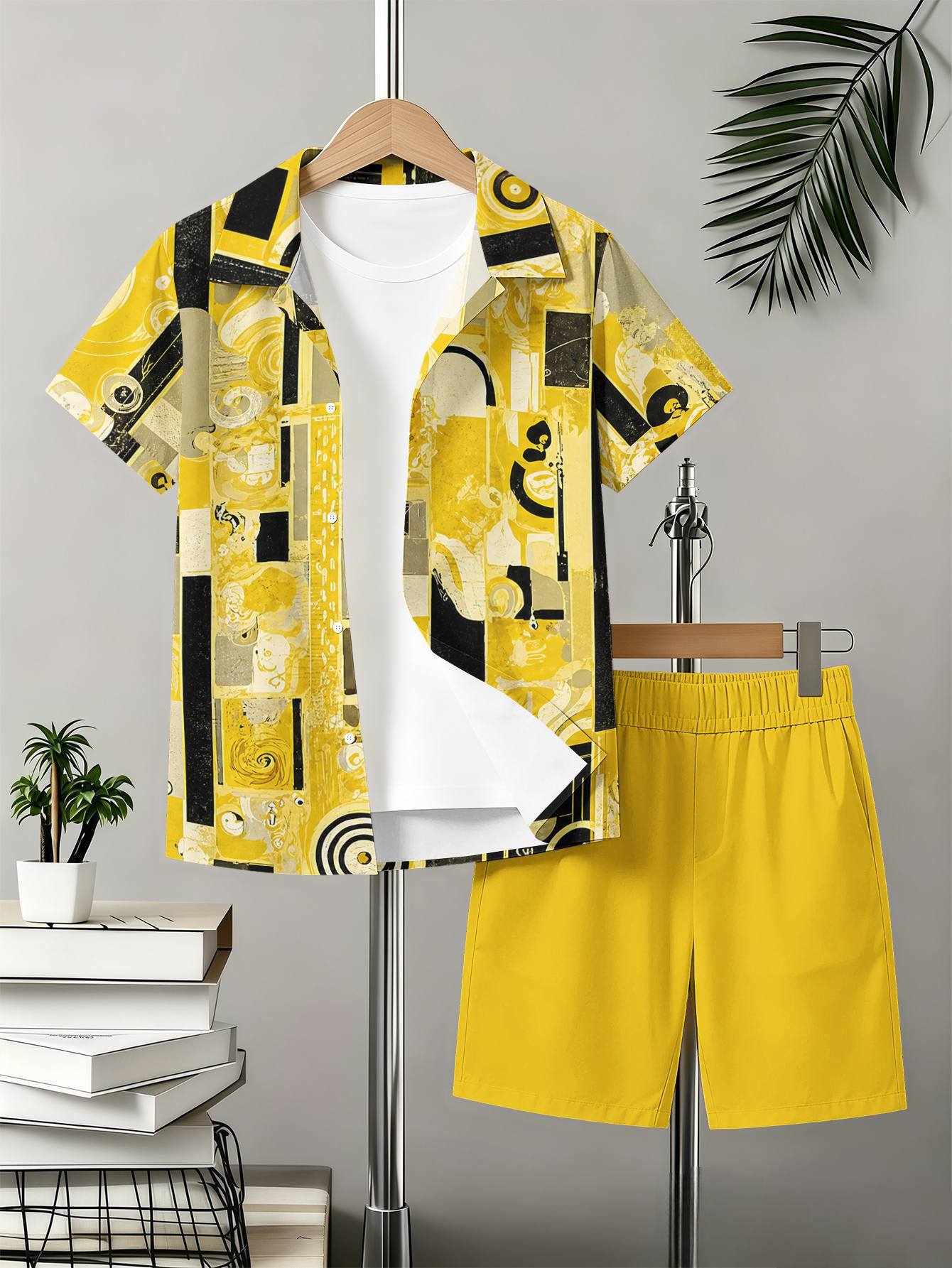 Boys 3d Printed T-shirt And Shorts Set With Pattern Designs_voghion.com