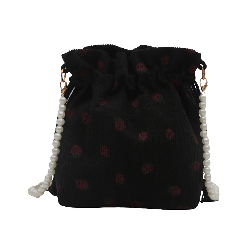 Dulce y lindo bolso de cubo de este año, popular cinturón de cuentas de velcro, exquisito estilo extranjero, bolso de hombro de mujer.