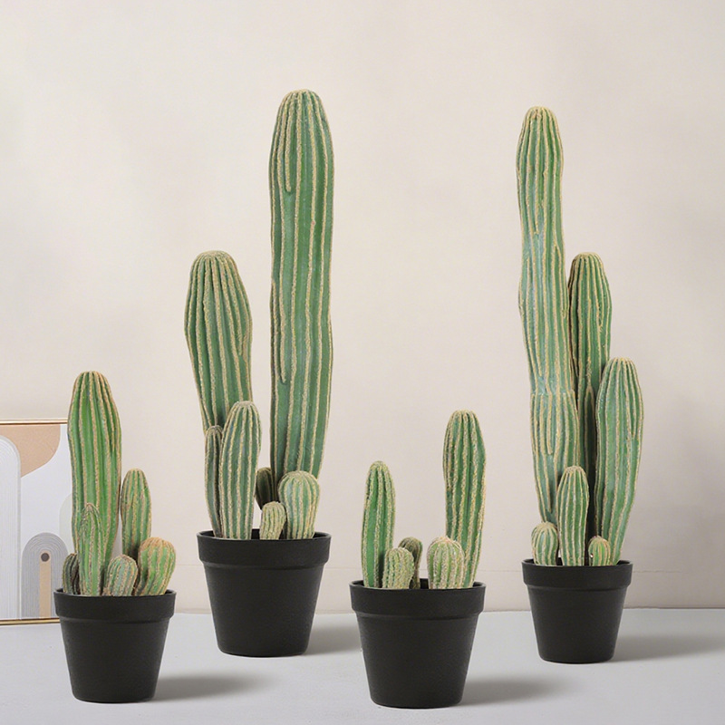 Cactus del desierto interior simulación cactus de aterrizaje decoración paisajística ventana de planta falsa arena del centro comercial image 4