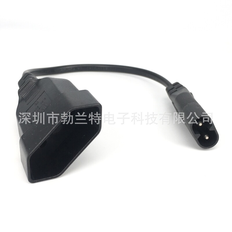 Fiberglass plug to German standard 16A female base power conversion line IEC320 European female-C8 extension line 0.3m