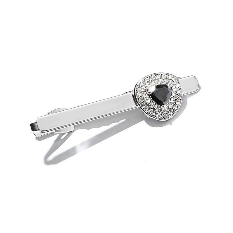 light luxury crystal zircon tie clip tie accessories diamond cufflinks men and women business cuff nails tie clip set_voghion.com
