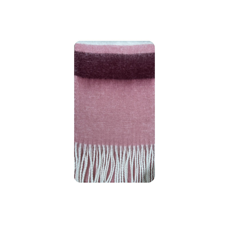 Designer-Schal mit Fransen aus Kaschmirimitat in Regenbogenfarben mit passenden Streifen für Damen im Herbst-/Winter-Stil mit weichem, verlängertem Halsausschnitt_voghion.com