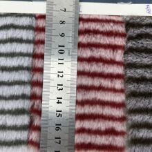 双色条子兔毛V8兔毛褪白条纹褪色8毛兔毛绒面料鞋材箱包服装抱枕