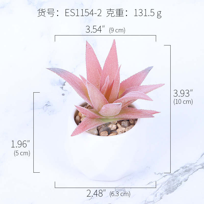 Maceta de cerámica para suculentas artificiales de oficina, mini suculenta rosa, taza de diamante, gran venta, entrega instantánea, irrompible, alta simulación.