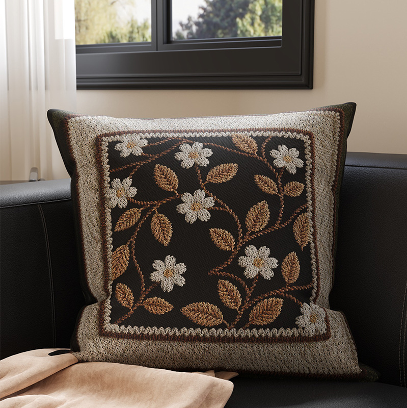 Sofá de estilo medieval almohada retro almohada doméstica cabezal de cama almohada de cama almohada de ventana con núcleo desmontable y lavable
