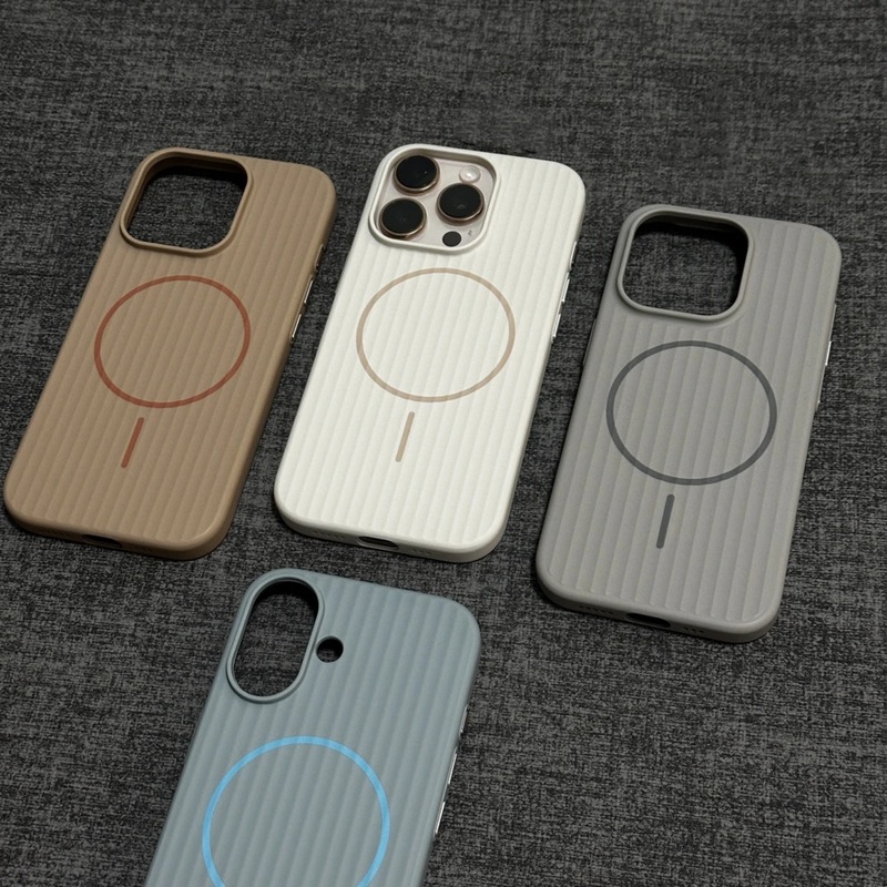 适用iPhone17PROMAX准分子瓦楞肤感细圈磁吸手机壳苹果16高级感15|undefined