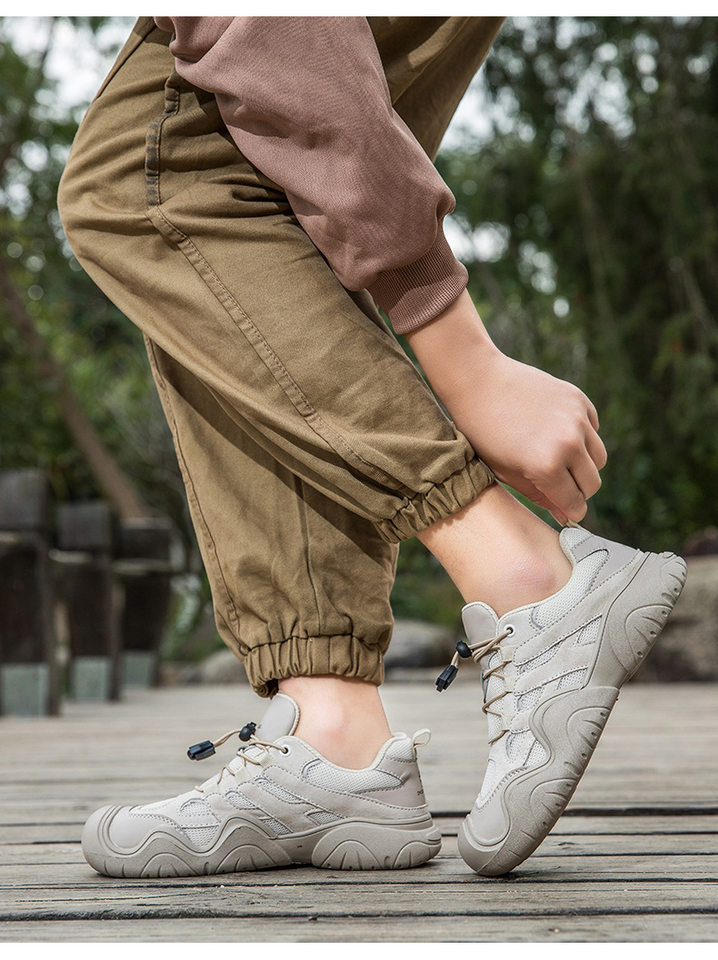 Giày thể thao da thật cổ thấp unisex phong cách ngoài trời — D1833 màu cát, D1833 màu hồng, D1833 màu nâu, D1833 màu xanh lam chi tiết 28