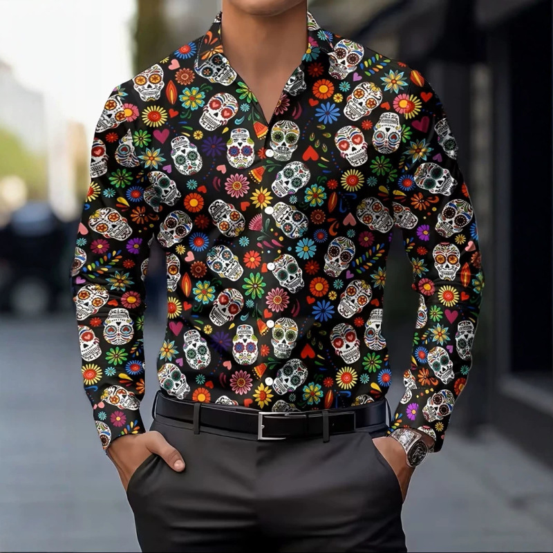 Foreign Trade 2026 Autumn Independent Station Amazon European and American Fashion Men's Shiny Solid Color Prom Shirt Customization