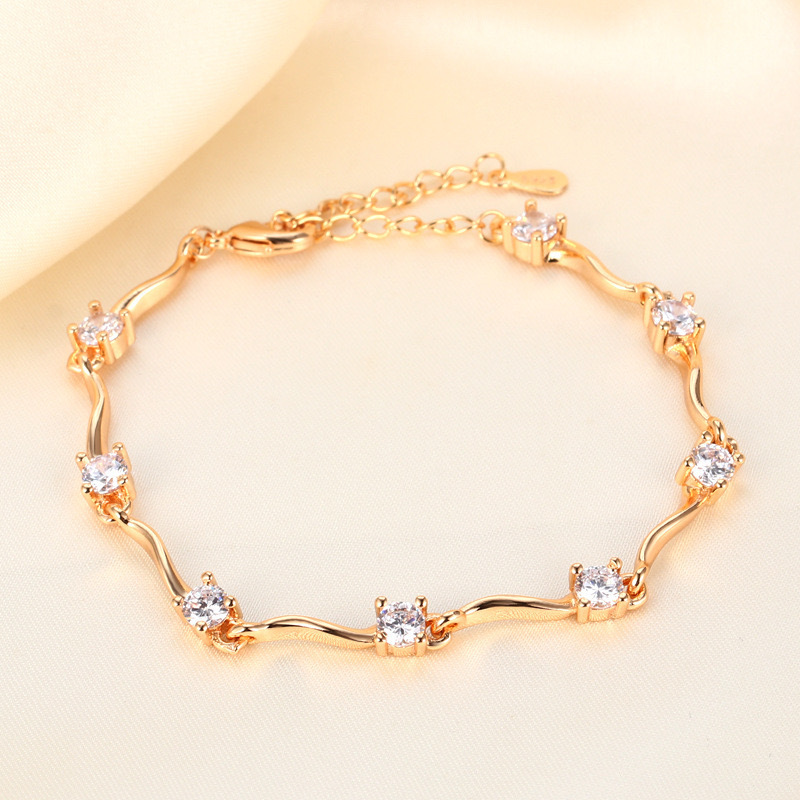 Pulsera de lujo color oro champán con diamantes, diseño de hueso de serpiente, colección exclusiva para exportación transfronteriza, modelo nuevo 2025
