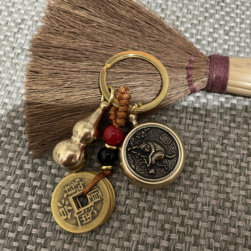 上开口铜葫芦钥匙扣 猴