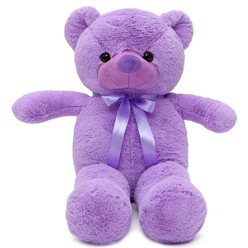 Large Purple Teddy Bear Lavender Bear Purple Ribbon Bear Plush Toy Big Bear Rag Doll Girl