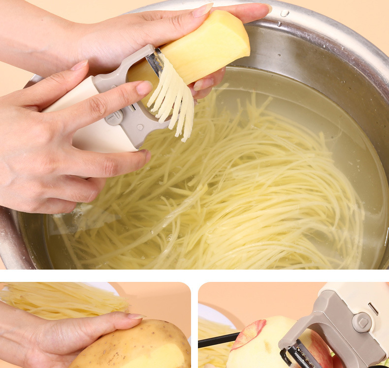 Patented Multi-function 3-in-1 Vegetable and Fruit Slicer Peeler Shredder Grater for Potato Kitchen Home Use