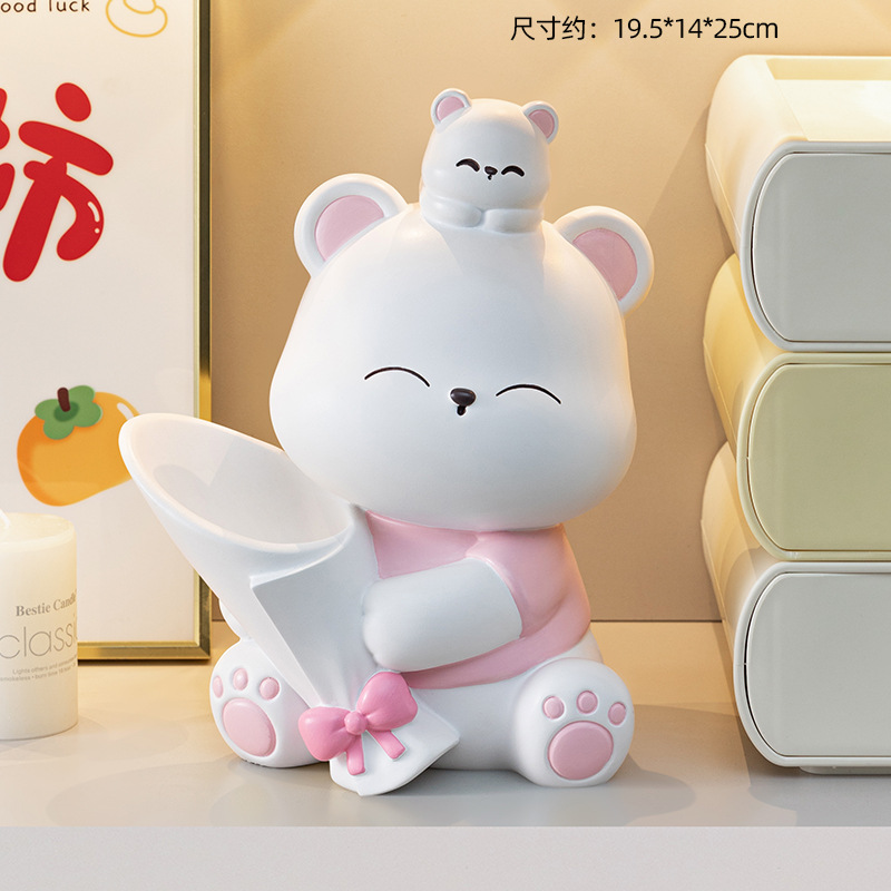 단일 포옹 곰 들고 꽃-핑크 큰