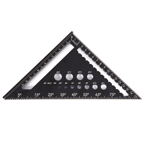 Aluminum alloy woodworking triangle ruler hole triangle plate right angle 45 degree angle ruler woodworking high-precision triangle ruler measuring ruler
