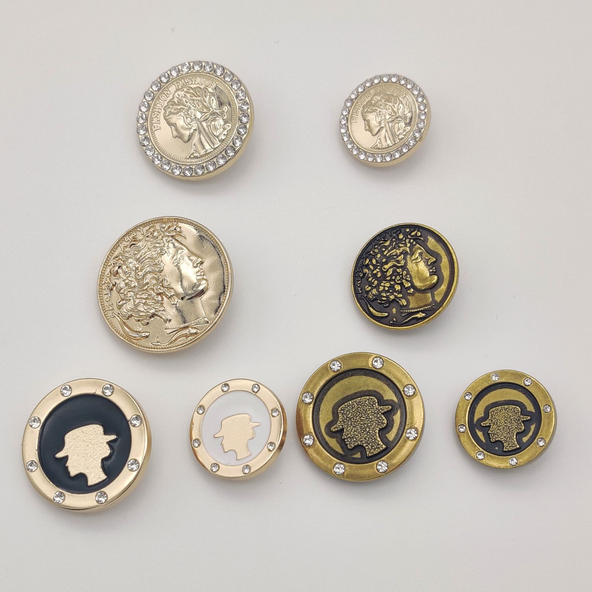 金属纽扣男女百搭英伦风西装扣圆形扣点油扣西服风衣扣毛呢大衣扣