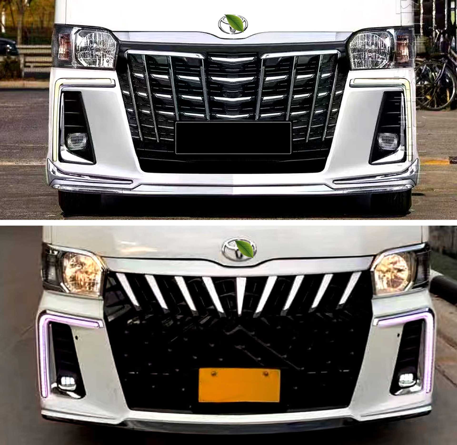 Suitable for Old Toyota Hiace Modified Alpha Mona Lisa Large Surround Hiace Front and Rear Bumper Grille Upgrade